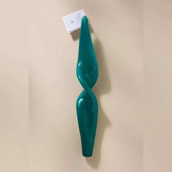 Anthropologie Glossy Twist Taper Candle Green (Sold Individually) - Picture 3 of 8